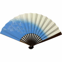 Traditional pattern, specially selected Edofolding fanSet in paulownia box, blue sea wave