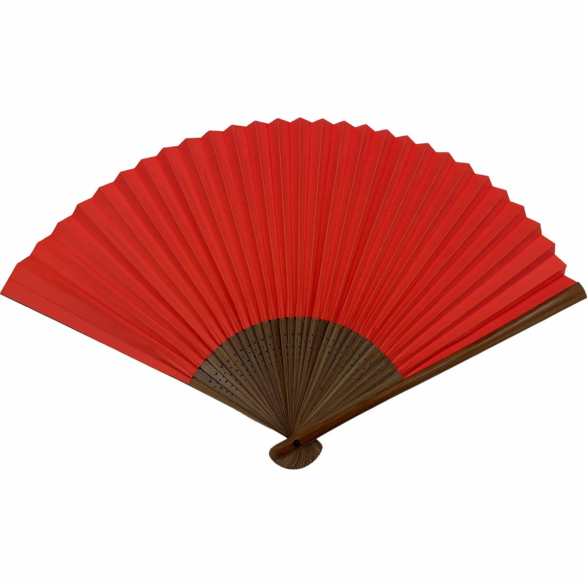 Eventail pliant personnalisé, rose saumon, set de sacs pour éventail de 6,5", dans un coffret en bois de paulownia.