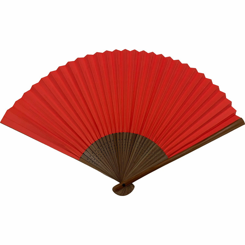 Eventail pliant personnalisé, rose saumon, set de sacs pour éventail de 6,5", dans un coffret en bois de paulownia.