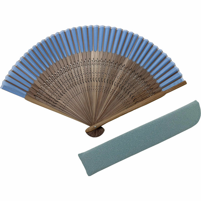 ☆9/16-Published.☆　[Personalisation only]silkfolding fan　folding fanBag set, paper box, light blue