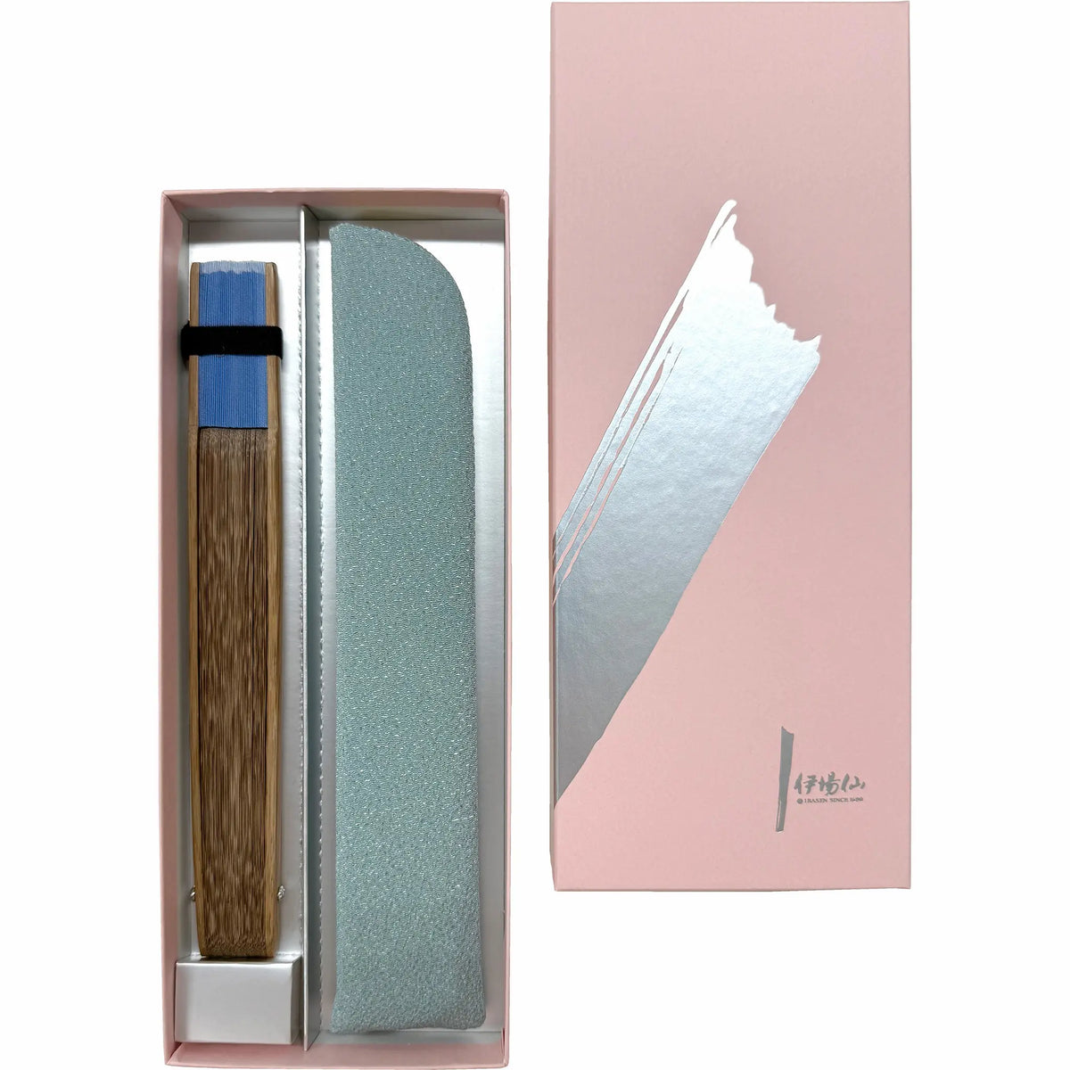 ☆9/16-Published.☆　[Personalisation only]silkfolding fan　folding fanBag set, paper box, light blue