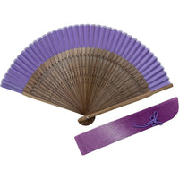 ☆En attente d'un fan bag.☆ Eventail en soie, ensemble sac à éventail, dans une boîte en papier, Rindou (violet).