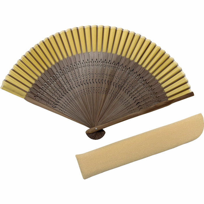 ☆9/16-Published.☆　[Personalisation only]silkfolding fan　folding fanSet of two bags, paper box, yellow narcissus
