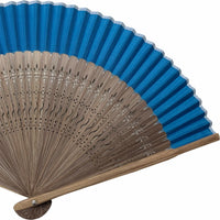 [Personnalisation]Eventail en soie, indigo (bleu)