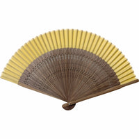 [Personnalisation]Eventail en soie, narcisse jaune.
