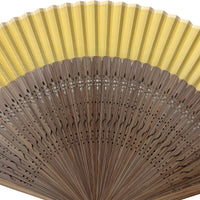 [Personnalisation]Eventail en soie, narcisse jaune.