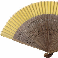 [Personnalisation]Eventail en soie, narcisse jaune.