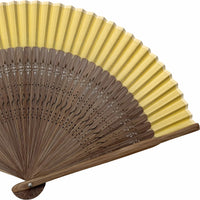 [Personnalisation]Eventail en soie, narcisse jaune.