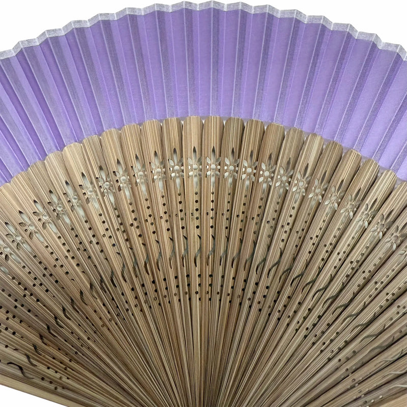 ☆9/16 - on hold waiting for fan bag☆ [Personalisation only]silkfolding fan　folding fanBag set, paper box, Rindou (purple)