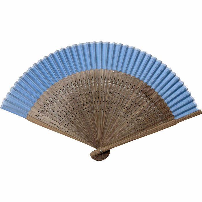 [Personnalisation]Éventail en soie Éventail japonais, bleu clair