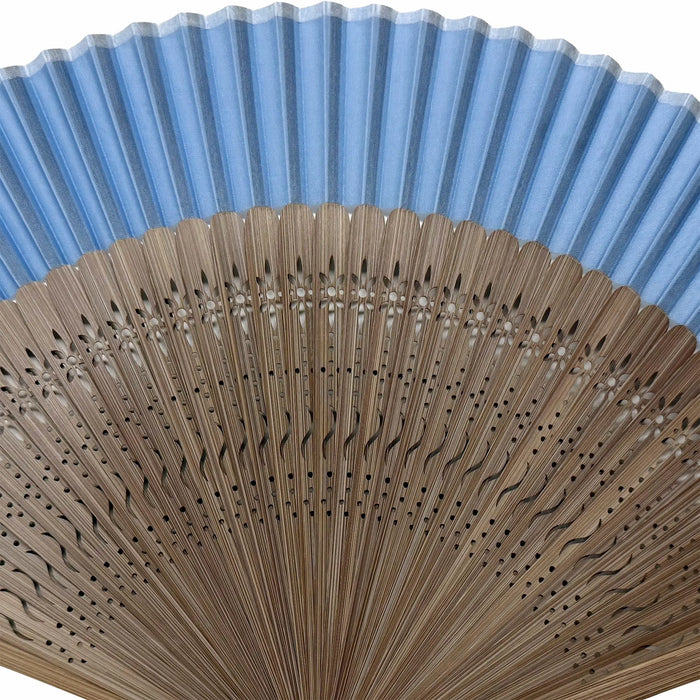 [Personnalisation]Éventail en soie Éventail japonais, bleu clair