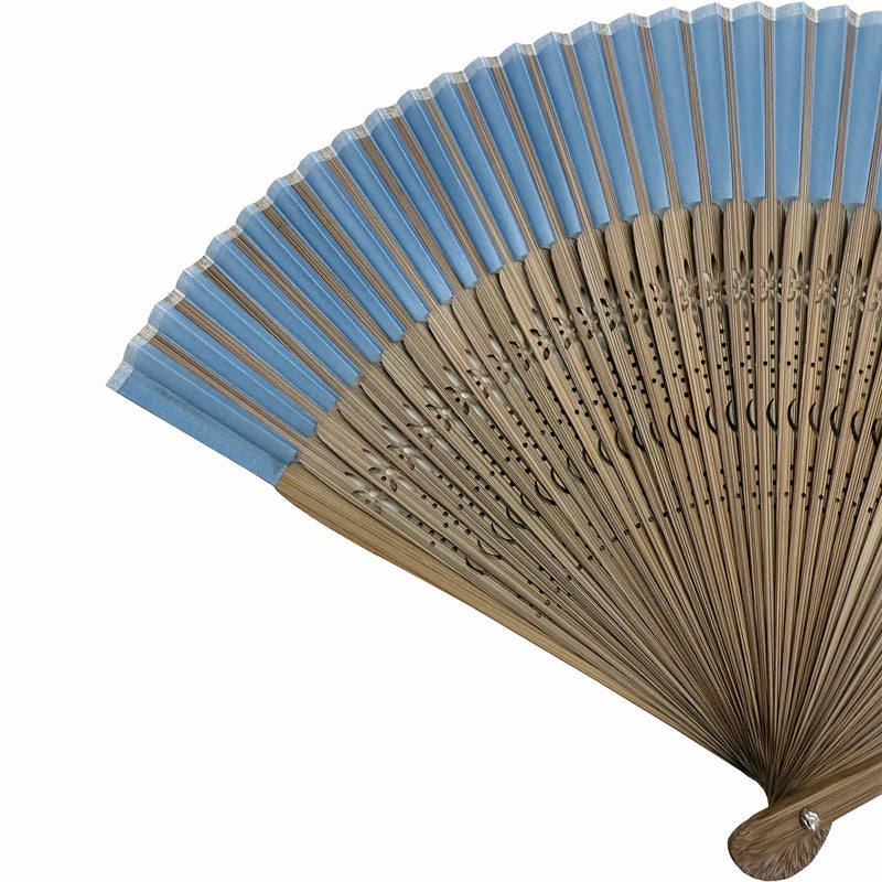☆9/16-Published.☆　[Personalisation only]silkfolding fan　folding fanBag set, paper box, light blue