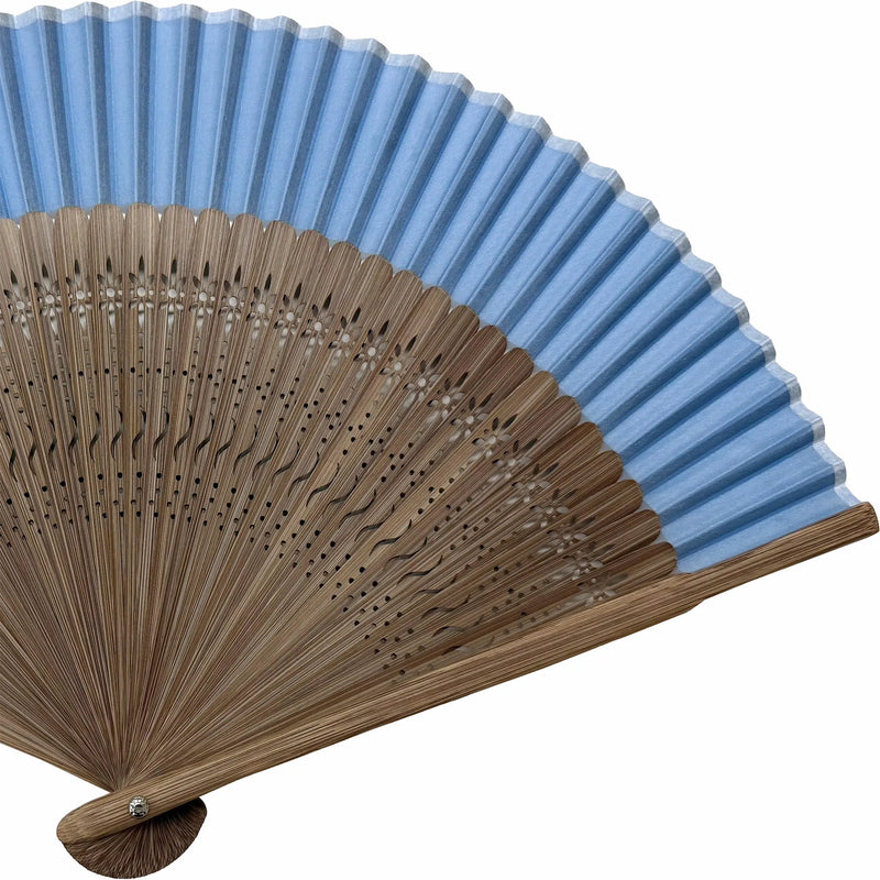 Seidenfächer Japanischer Fächer, hellblau