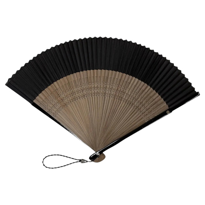 Ibasen originaler kurzer Fächer, Ledertaschen-Set, in Paulownia-Schachtel, oliv.