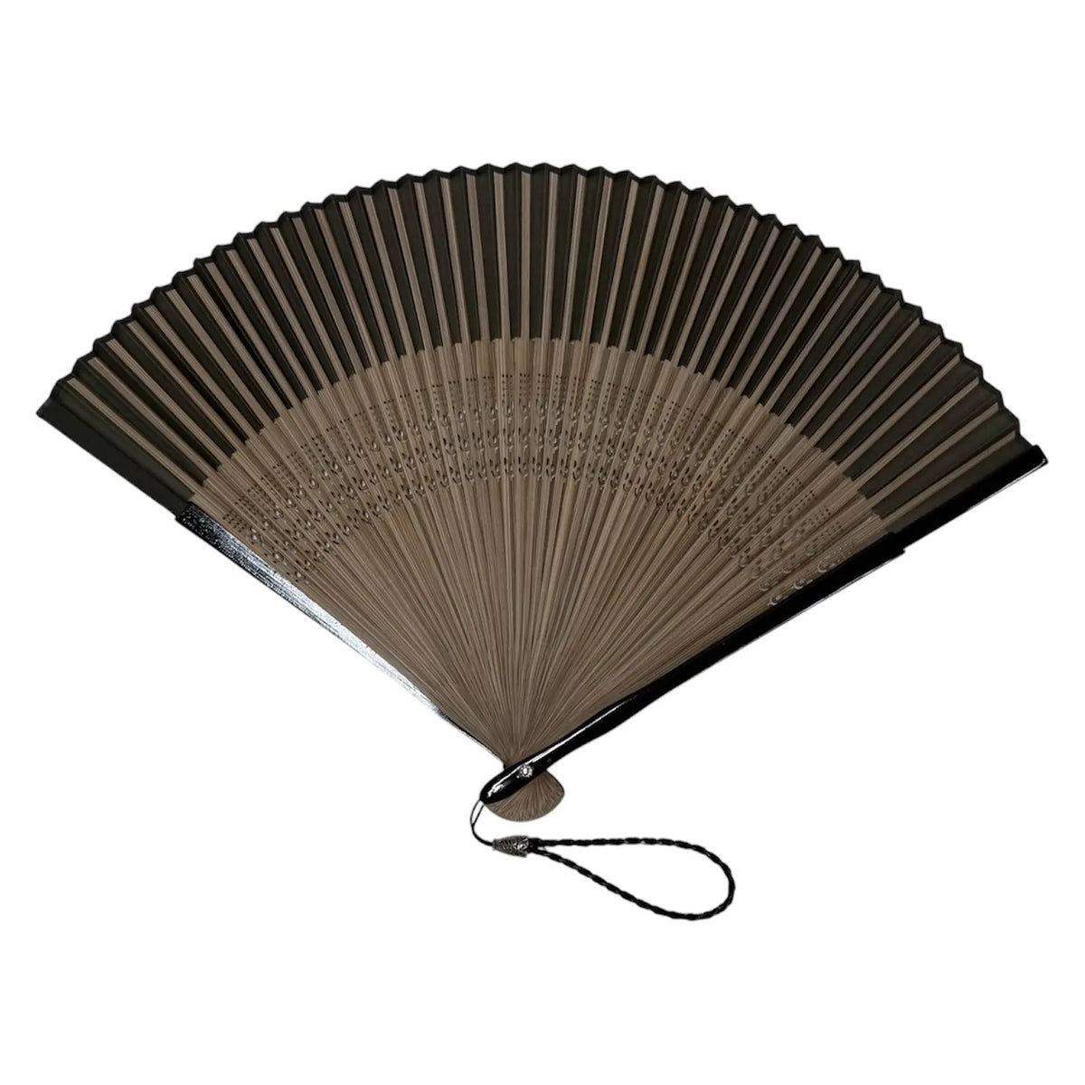 Ibasen originaler kurzer Fächer, Ledertaschen-Set, in Paulownia-Schachtel, oliv.