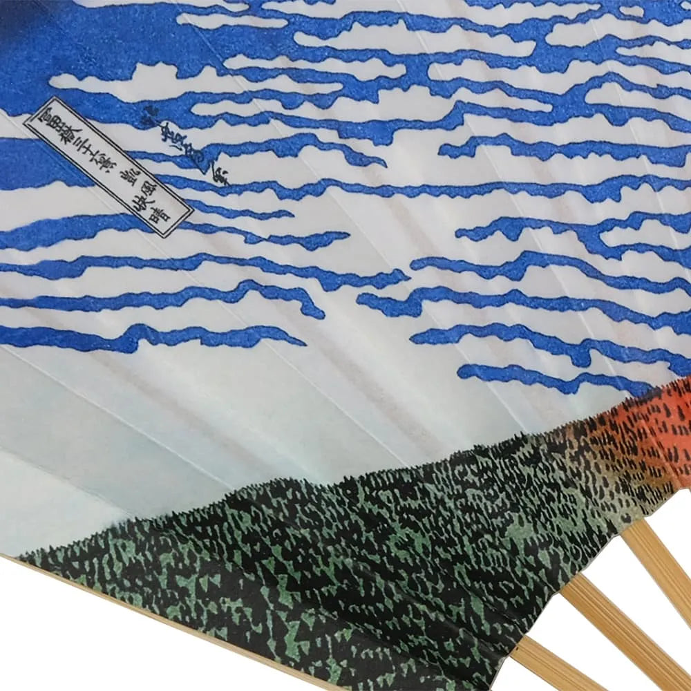 Edo folding fan No.1 Ukiyoe: Fugaku Sanjurokkei Hokusai, Triumphant and Clear Red Fuji
