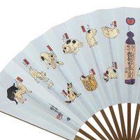 Edo folding fan No.9 Ukiyoe, cat-keeper's favorite 53 cats, Kuniyoshi in the middle