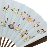 Edo folding fan No.9 Ukiyoe, cat-keeper's favorite 53 cats, Kuniyoshi in the middle