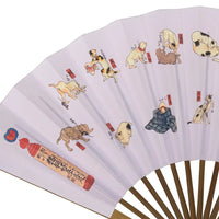 Edo-Fan Nr.10 Ukiyoe, Katzenbesitzer, 53 Katzen, unter Kuniyoshi.