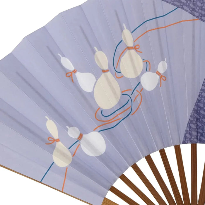 Edo folding fan No.11, six gourds