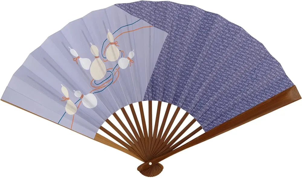 Edo folding fan No.11, six gourds