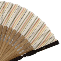 Ojiya Schrumpf-Fächer, drei Farben, für Frauen, mit Fächertasche, in Paulownia-Box.