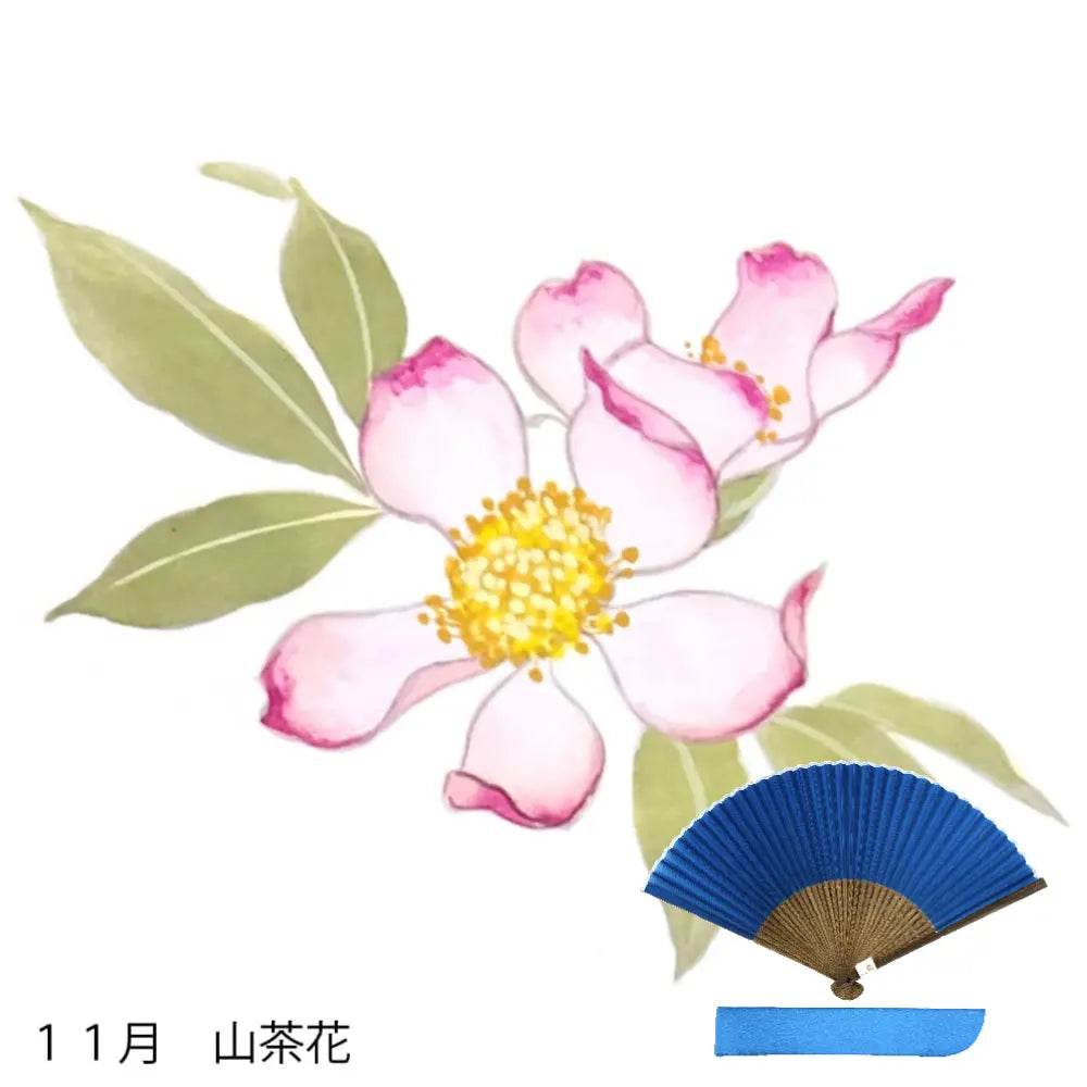 To silk fan, November floral pattern, hand-painted price + silk fan