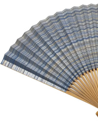 Shimebiki fan, hon sooty bamboo, double-sided handle, medium size (7.5cm)