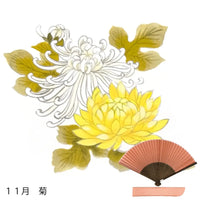 To silk fan, November floral pattern, hand-painted price + silk fan