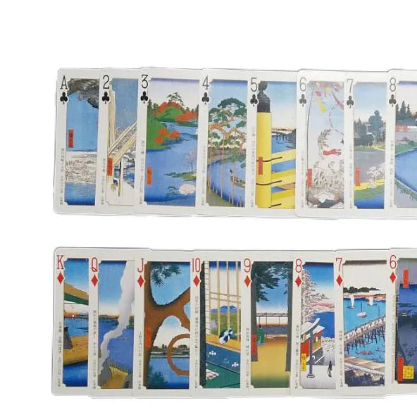 Trump Card Famous Paces Edo Hundred View Hiroshige 54 Impressions Collection de l'Ukiyo-e Edo Now Tokyo Hiroshige