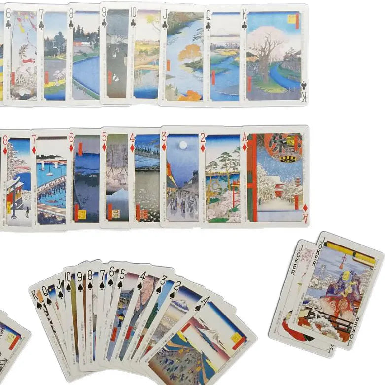 Trump Card Famous Paces Edo Hundred View Hiroshige 54 Impressions Collection de l'Ukiyo-e Edo Now Tokyo Hiroshige