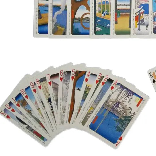 Trump Card Famous Paces Edo Hundred View Hiroshige 54 Impressions Collection de l'Ukiyo-e Edo Now Tokyo Hiroshige