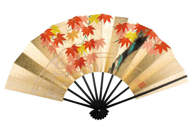 飾り扇 老松大扇子 千年翠 而妙斎宗匠筆 松月堂画 紙箱 茶道具 飾扇 飾り扇 老松大扇子 千年翠 而妙斎宗匠筆 松月堂画 紙箱