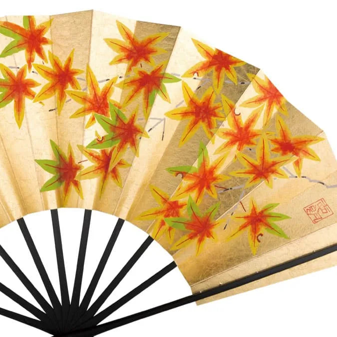 7-16 本もみ箔 椿/紅葉 – 江戸扇子とうちわの老舗通販_伊場仙