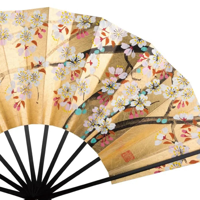 7-3 本もみ箔 椿/桜 – 江戸扇子とうちわの老舗通販_伊場仙
