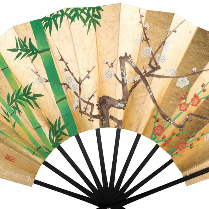 7-9 Honmomi foil, bamboo with red and white plum blossoms / old pine tree