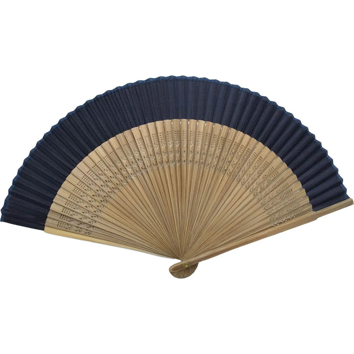絹扇子　単品　紺