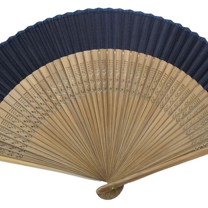 絹扇子　単品　紺