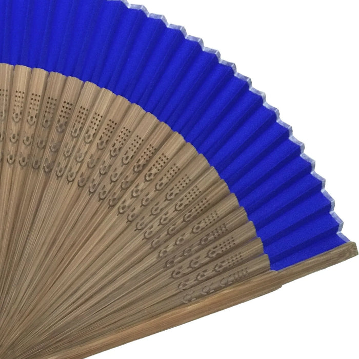 Silk fan, single piece, blue