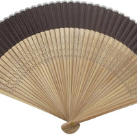 絹扇子　単品　ひわだ(茶)