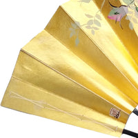 Handgemalter dekorativer Fächer, ein Unikat, echtes Gold, rosa.