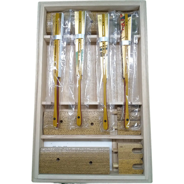 Four Seasons Decorative Fan, set of four, with spring, summer, autumn, and winter fan stand and paulownia box