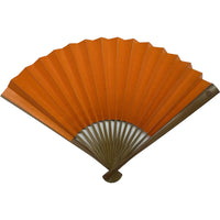 Kakishibu folding fan, persimmon color