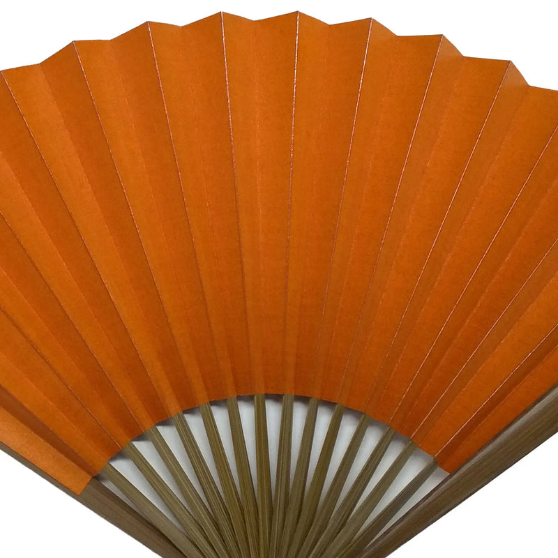 Kakishibu folding fan, persimmon color