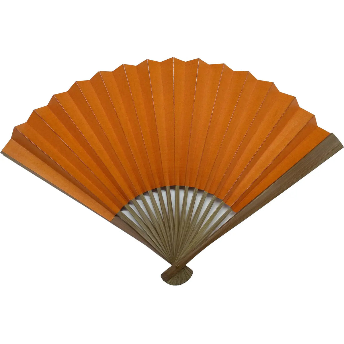 Kakishibu folding fan, persimmon color