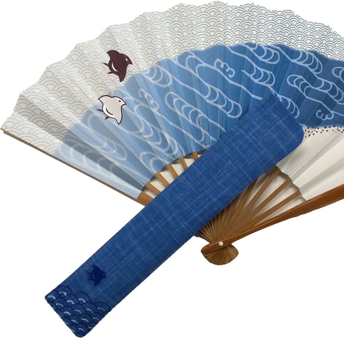 Edo Senko Set No.29 Double-sided Pattern Nami Chidori Blue Sea Wave