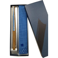 Edo Sensu Set Nr.29 Doppelseitiges Muster Nami Chidori Blaue Meereswellen