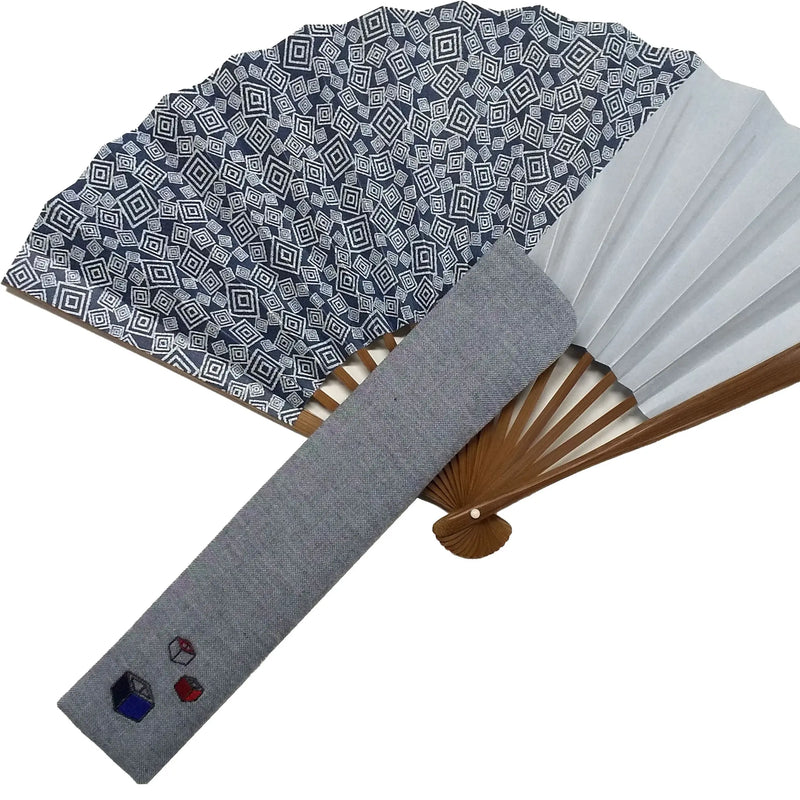 Edo folding fan set No.25, double-sided, three Masuji patterns