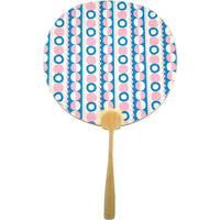 Kleiner To-uchiwa-Fächer, omojiki (Yuzen-Papier), rosa.