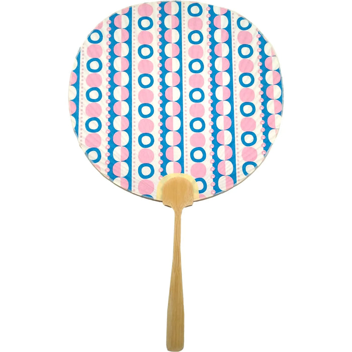 Kleiner To-uchiwa-Fächer, omojiki (Yuzen-Papier), rosa.